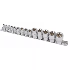   Dugókulcs - crowafej készlet 1/2"-3/8"-1/4" belső torx 14 db-os E4 - E24 - Laser Tools