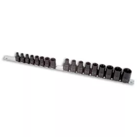   Légkulcsfej készlet 1/2"-3/8" belső torx E5 - E24 17 db-os - Laser Tools
