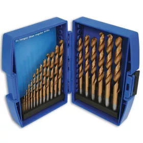   Csigafúró készlet HSS TiN Titán bevonatú 19 db-os 1.0-10.0 mm - Laser Tools