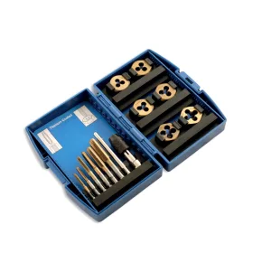   Menetfúró és menetmetsző készlet 14 db-os M3-M10 Titán bevonatú - Laser Tools