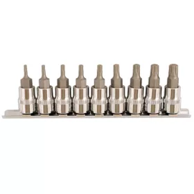   Rátűzőkulcs - crowa+bit készlet Torx Plus® 9 darabos TP10 - TP50 3/8" - Laser Tools