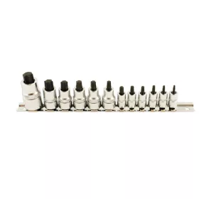   Rátűzőkulcs - crowa+bit készlet 1/4"-3/8"-1/2" 12 db-os RÖVID Torx:T8-T60 - Laser Tools