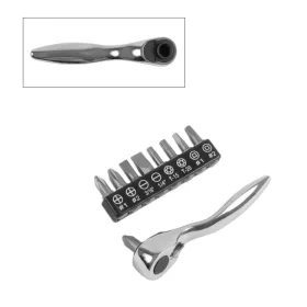   Racsnis hajtószár 1/4"-os bitekhez + bit készlet 10 db-os - Laser Tools