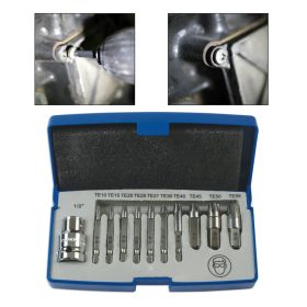   Csavarkiszedő készlet - sérült fejű Torx csavarokhoz - 11 db-os készlet - Laser Tools