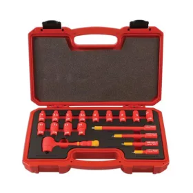   Dugókulcs készlet VDE 1000 V Szigetelt/Hibrid szerszám készlet 1/4" 18 db-os - Laser Tools