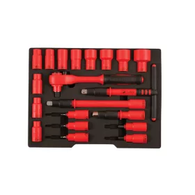   Dugókulcs készlet VDE 1000 V Szigetelt/Hibrid szerszám készlet1/2" 20 db-os - Laser Tools