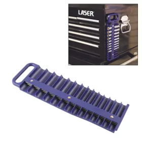   Dugókulcstartó mágneses tálca 3/8" - 28 db-os 420x125 mm - Laser Tools