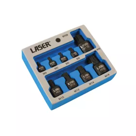   Rátűzőkulcs, gépi XZN (spline) M4-M18 9 db-os - extra alacsony - Laser Tools