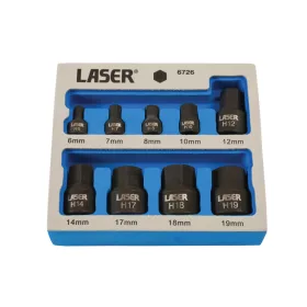   Rátűzőkulcs, gépi Imbusz 6-19 mm 9 db-os - extra alacsony - Laser Tools