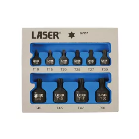   Rátűzőkulcs, gépi Torx T10-T50 10 db-os - extra alacsony - Laser Tools
