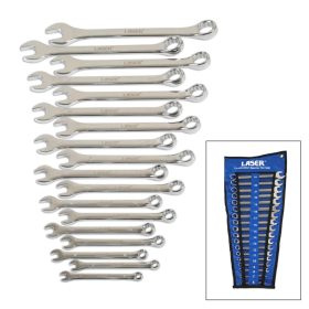   Csillag-villáskulcs készlet 18 db-os 6-24 mm tükrös-polírozott kivitel - Laser Tools