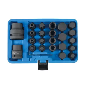   Bit készlet teherautós 3/4" és 1" 24 db-os gépi imbusz+torx+XZN+E-torx - Laser Tools