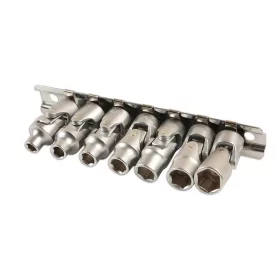   Dugókulcs - crowafej készlet 1/4" 6 lapú CSUKLÓS 7 db-os 5-10 mm - Laser Tools