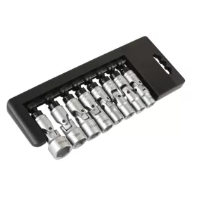   Dugókulcs - crowafej készlet 3/8" 6 lapú CSUKLÓS 8 db-os 10-19 mm - Laser Tools