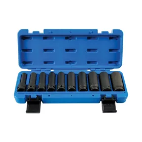   Légkulcsfej készlet 1/2" 10 db-os 12 lap hosszú 10-24 mm metrikus - Laser Tools