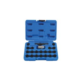   Kerékör kulcs készlet VW gyári kerékőrökhöz -lóhere minta- 22 db-os - Laser Tools