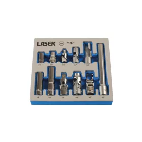   Dugókulcs és adapter készlet 10 mm-es Master készlet 1/4" - 3/8" - Laser Tools