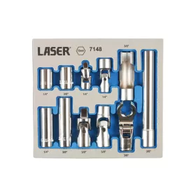   Dugókulcs és adapter készlet 13 mm-es Master készlet 1/4" - 3/8" - Laser Tools