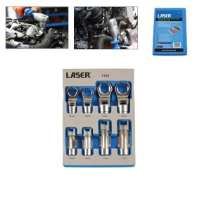   Üzemanyagcső kulcs készlet 8 db spec. nyitott dugókulcs + CrowFoot - Laser Tools