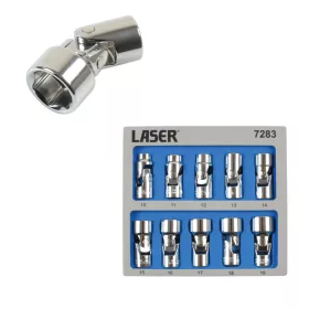   Kardáncsuklós dugókulcs készlet 3/8" 10-19 mm 10 részes készlet - Laser Tools