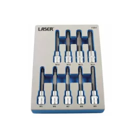   Rátűzőkulcs készlet 1/2" Ribe lyukas 9 db-os M5 - M14 x 110 mm - Laser Tools