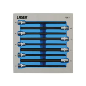   Rátűzőkulcs 9 db-os készlet 3/8" Imbusz 4-12 mm extra hosszú 200 mm - Laser Tools