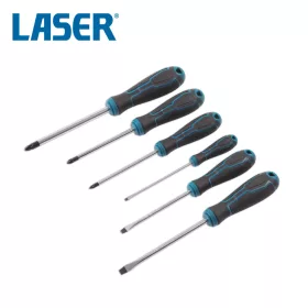   Csavarhúzó készlet - 6 részes - Lapos: 3-5-6 + Pz1-2-3 - Laser Tools
