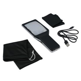   Nagyító 4x - szabályozható 10 db ultra fényes LED, akkus USB töltős - Laser Tools