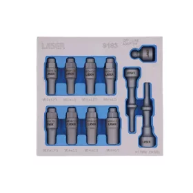   Vibro kalapácshoz vibrációs menetes ütőfej készlet gömbfejekhez 11 db-os - Laser Tools