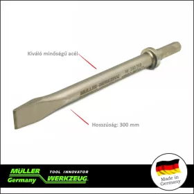   Vibro kalapács XL-hez 1 db Lapos Vésőszár L300 mm - Müller-Werkzeug