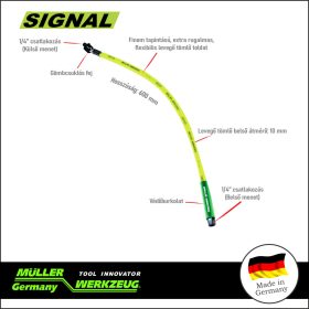   Levegős cső -toldó- 1/4" KM gömbcsuklós, superflexi 600 mm - Müller-Werkzeug
