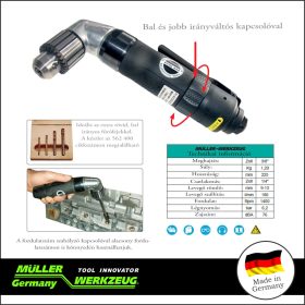   Levegős fúrógép - hajlított fejjel 3/8" - 1400 RPM 6,2 bar - Müller-Werkzeug