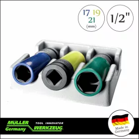   Légkulcsfej készlet 1/2" 3 db-os alufelnihez 17-19-21 mm - Müller-Werkzeug