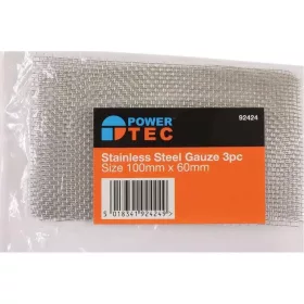   Műanyag hegesztő-höz rozsdamentes-Inox Fémháló készlet 100x60mm - 3 db - PowerTec