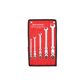   Dupla csuklós, racsnis csillag-villáskulcs készlet 5 részes, QS50201 - Quatros