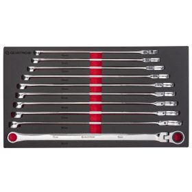   Extra hosszú racsnis, csuklós fejű csillagkulcs készlet 10 részes, 10–19 mm - Quatros