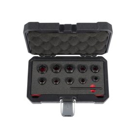   Sérült csavar, kerékőr leszedő készlet, 3/8″, 9-19 mm, 10 részes, QS50928 - Quatros