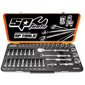   Dugókulcs készlet 3/8" 6 lap 6-22 mm + rátűzőkulcsok 39 db-os - SP Tools