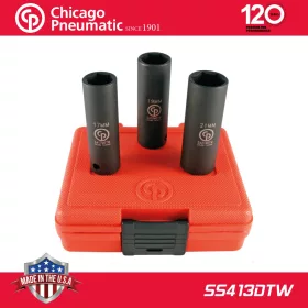   Légkulcsfej készlet 1/2" 3 db 17-21 mm metrikus hosszú 6 l. - Chicago Pneumatic