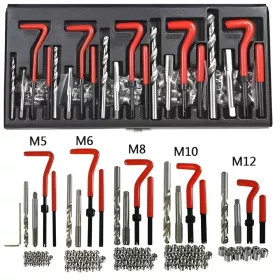   Menetjavító készlet 130 db-os: M5-M6-M8-M10-M12 - - Winmax Tools
