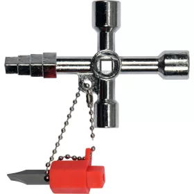   Kapcsolószekrény (karbantartó) kulcs - négyágú + 2 adapter - YATO